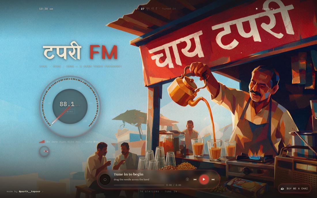 Tapri FM radio interface